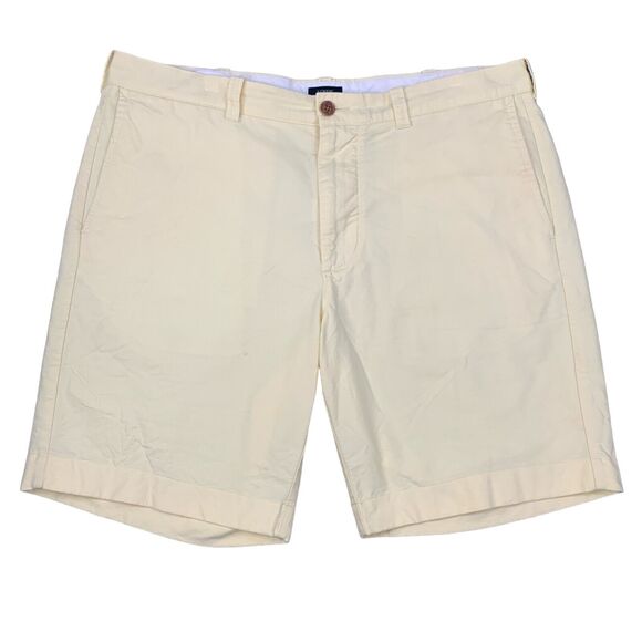 J Crew Shorts Mens 36 Yellow Sunwashed Oxford Gramercy Cotton Chino Flat Front - Picture 1 of 15
